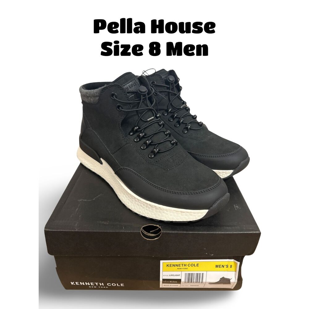 Kenneth Cole Mens The Life-Lite Hiker Sneaker NEW WITH BOX BLACK SIZE 8 US